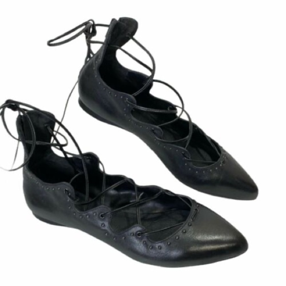 Gianni Bini black lace up flats **never worn**